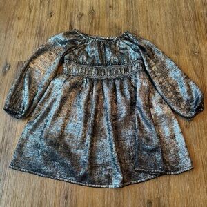 Old Navy Toddler Shimmery Black and Silver Long Sleeve Dress size 3T